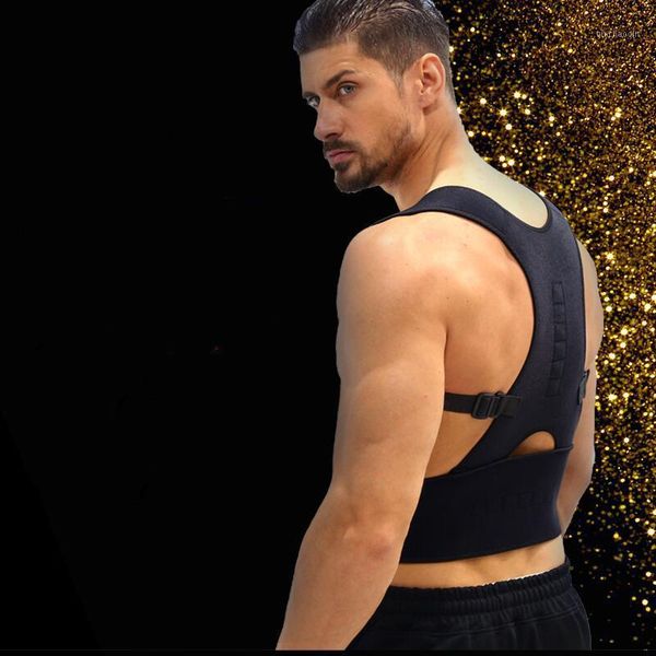 

waist support trainer back posture corrector shoulder lumbar brace spine belt adjustable corset correction belt1, Black;gray