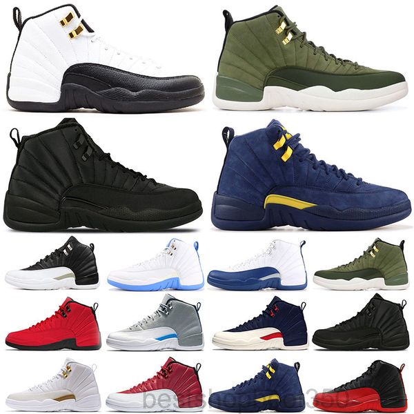 

new university gold jumpman 12s 12 basketballs shoes indigo flu game iridescent reflective gym red white dark grey wings men trainers ff9q
