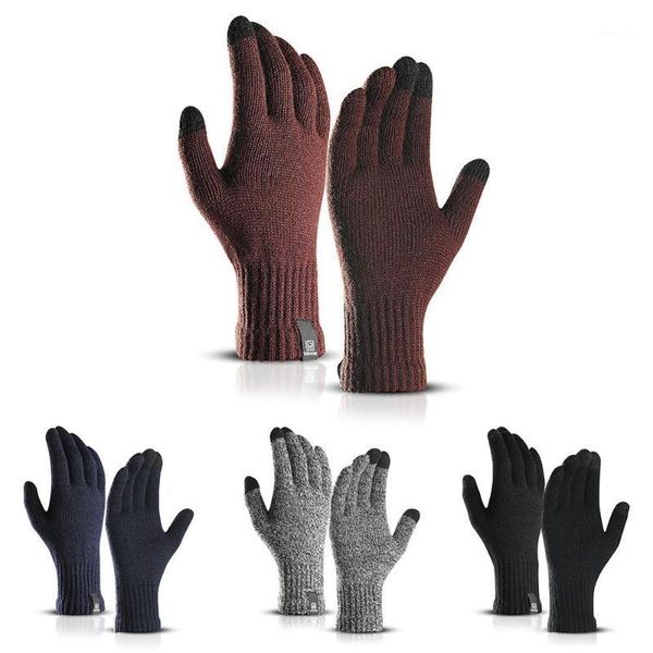 

skiing gloves full finger touch screen windproof thermal knitted handwear sportswear new1