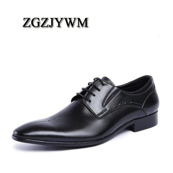 

zgzjywm нового высокого качества из натуральной кожи черный / красный башмаки lace-up баллок oxfords свадебное платье mens casual бизнес обу, Black