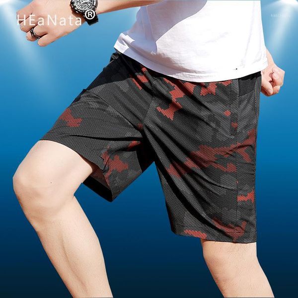 

running shorts quick dry men summer elastic waist sport with pocket casual army camouflage breathable 6xl1, Black;blue