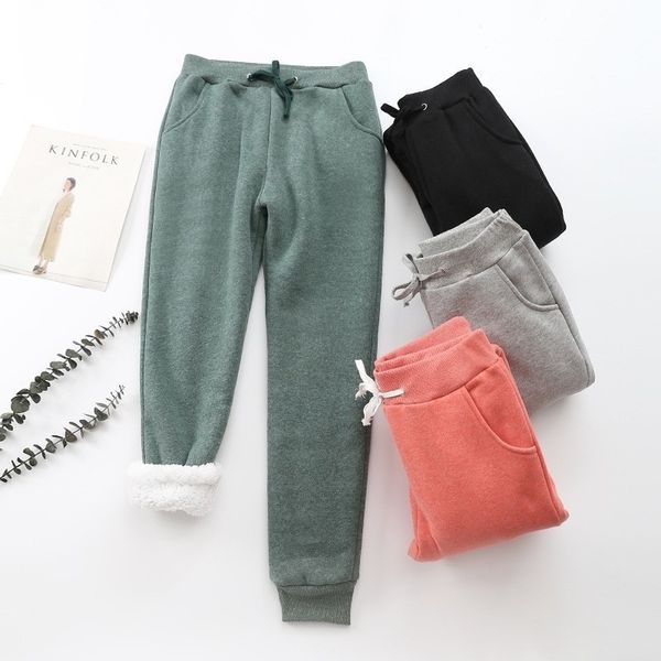 

beforw winter women pant thick lambskin cashmere warm female casual pants loose harlan pants long trousers plus sizelus 201031, Black;white