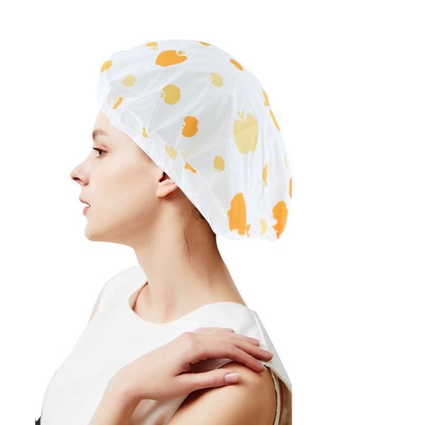 

1 pcs waterproof shower cap thickened elastic shower cap women's hair salon bathroom products shower cap2527
