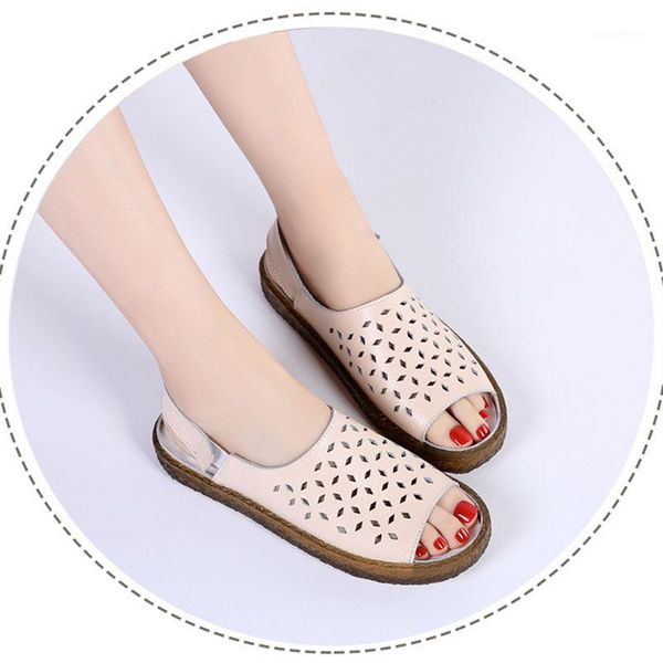 

sandals women 2021 summer leather casual large woman shoes1, Black