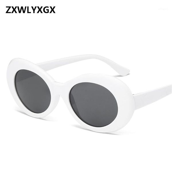 

sunglasses zxwlyxgx women oval fashion men vintage glasses translucent lenses uv4001, White;black