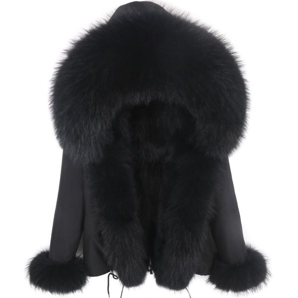 

men's down & parkas real fur parka men winter jacket raccoon hooded coat nature lining jackets man warm, Black