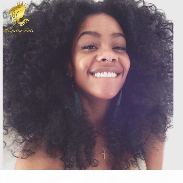 

7a 300 denisty afro curly lace front wig u part human hair wigs for black women 100% human hair wigs, Black;brown