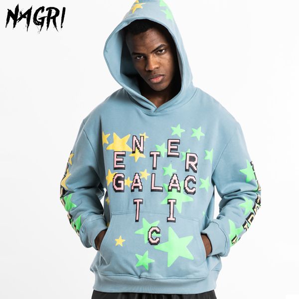 

nagri kanye enter galactic hoodie men spring autumn hip hop streetwear pullover sweatshirts y1224, Black