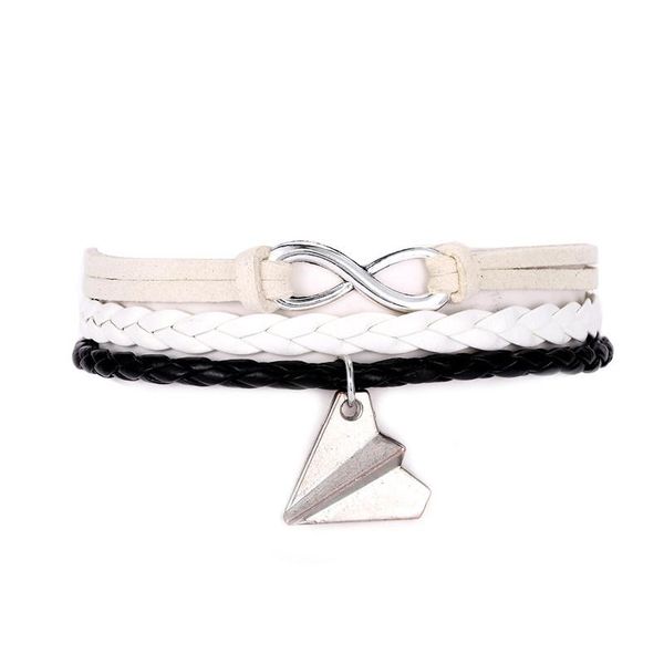 

vintage dream airplane multilayer leather bracelet men women fashion braided handmade rope wrap bracelets & bangles male gift bbysan