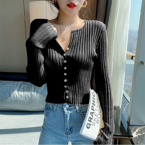 

spring newly patchwork women cardigans 2021 fashion slim ladies knitted sweater long sleeve buttons sweaters clothes women, White