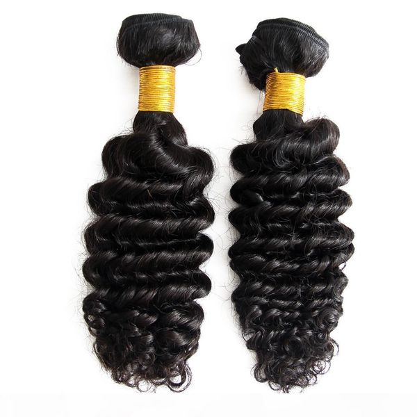 

bundles brazilian deep wave 8-28inch 2 bundles virgin human hairs bundle unprocessed extensions natural color thick soft code one, Black;brown