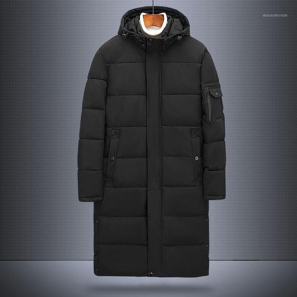 

men's down & parkas boutique men's extended cotton padded jacket loose and thickened large size father's middle-aged jacket1, Black