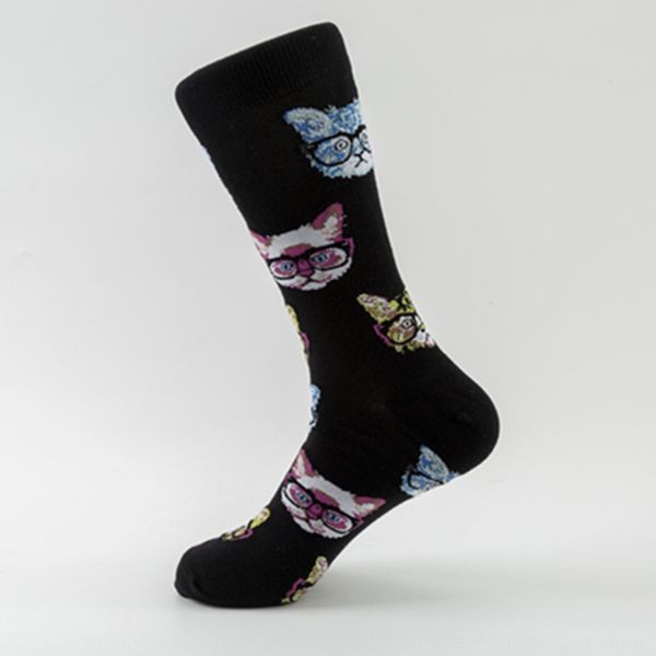 

new colorful cotton medium colorful guitar leisure cotton socks street trend medium tube socks 1iau7, Black