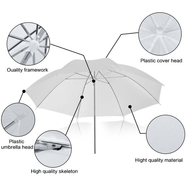 

4 pack 33/84cm white translucent soft umbrella for p and video studio shooting