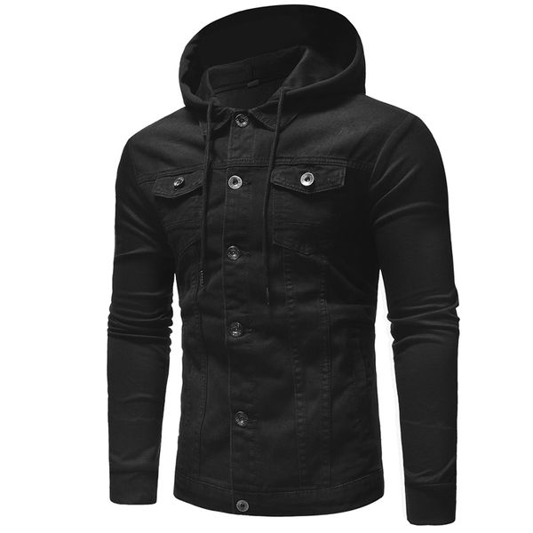 

2021 new autumn mens denim jacket men trendy fashion thin ripped streetwear hoodie coats male cowboy jeans jackets outerwear oujz, Black;brown