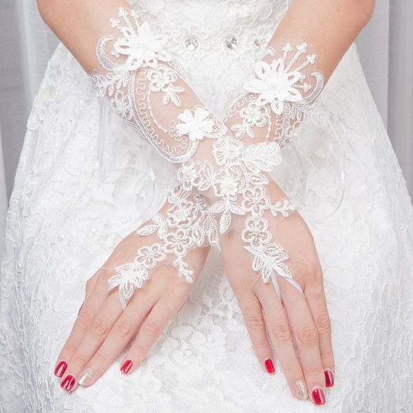 

short ivory lace wedding gloves for bride 1 pair bridal gloves dew finger dress accessories decorations wedding st203 h jllaph, White