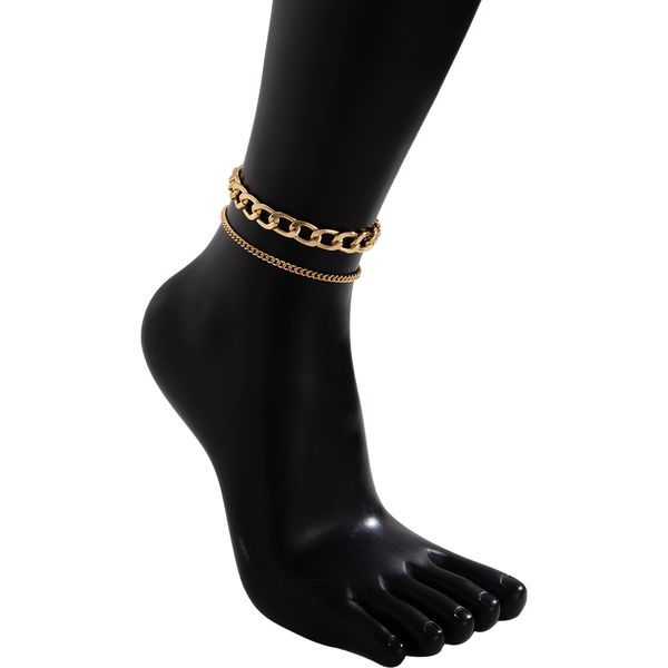 

10pcs/lot european hip hop tassel anklet retro double foot ornament female beach gold cross chain women thin thick anklets jewelry, Red;blue