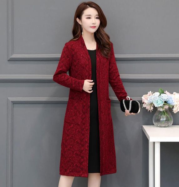 

vintage autumn warm long blazer pockets elegant long sleeve coat outerwear female loose casaco feminines office windbreaker, White;black