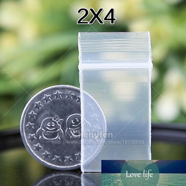 Small JewelryBag 500pcs 2x4cm Self Seal Lock Sacchetti di plastica trasparenti richiudibili 8mil Mini buste per campioni 0,8 