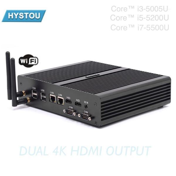 

fanless mini pc i3 dual 4k hd output 2 lan ports two coms support sd card optical audio slot gamer deskcomputer1