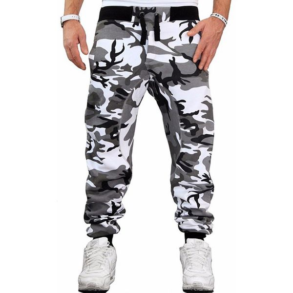 

zogaa camouflage streetwear men sports leggings fitness harem trousers slim fit sweatpants elastic waist joggers pants q1219, Black