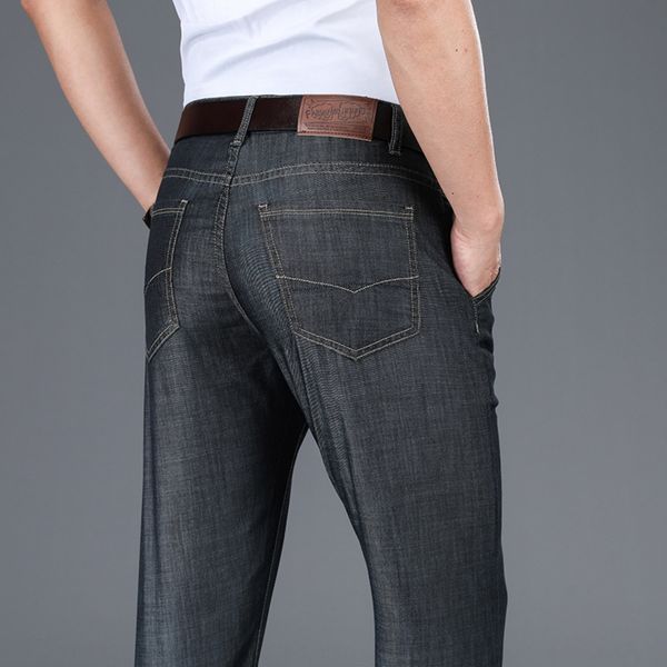 

tencel деловых и джинсы мужские 2020 летние новые свободные большого размера гетеросексуальных мужчин джинсы против морщин без глажения c4fb, Blue