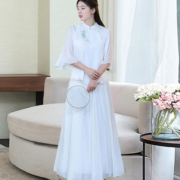 

2020 modern modified chinese style white literature and art, Red
