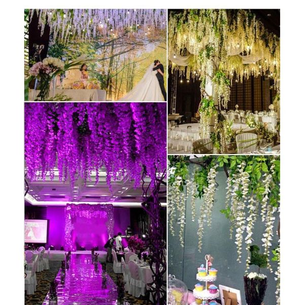 

7 colors elegant artificial silk flower wisteria flower vine rattan for home garden party wedding decoration 75cm jllvux sport77777