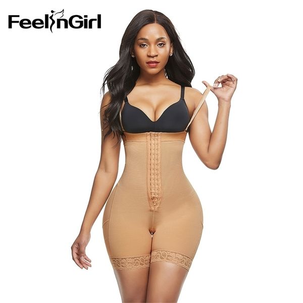 Feelirl Women Butt Lifter High Taille Trainer Body Shaper Fajas schlampen Unterwäsche Bauchkontrolle Oberschenkel Schlanker Korsett LJ201209