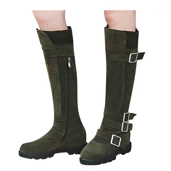 

women's thigh high boots women long tube winter bare boots solid square heel causal flock booties autumn platform botas1, Black