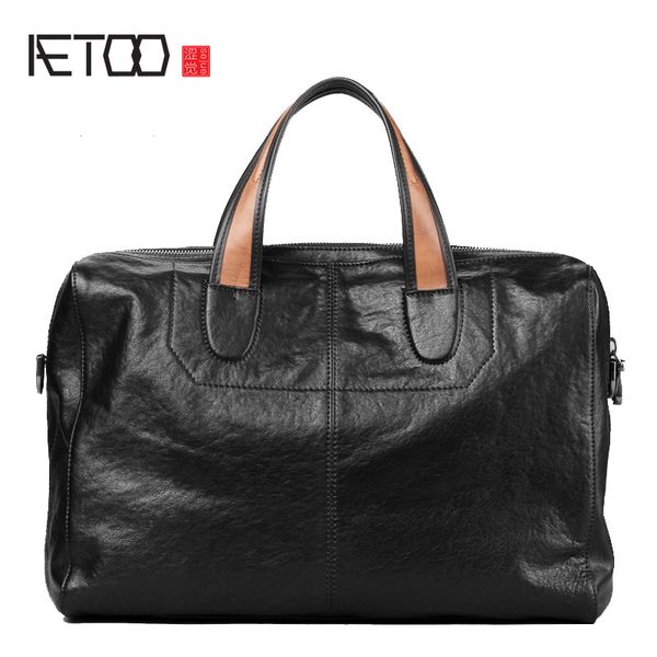 

hbp aetoo men's leather large-capacity travel bags, short-haul travel handbags