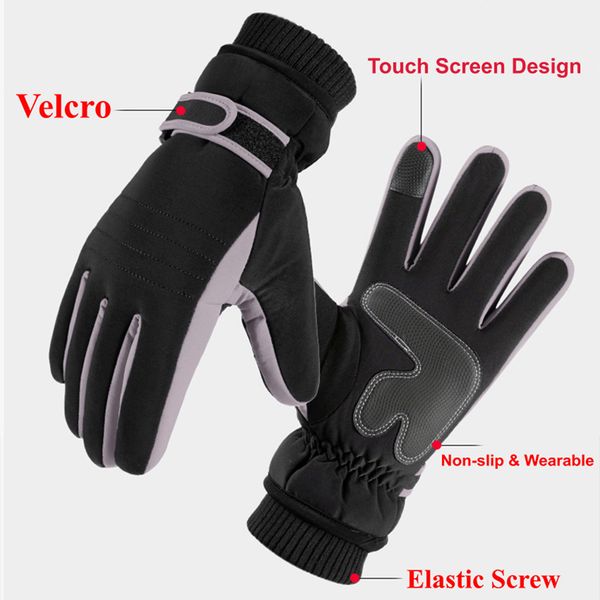 

new designer men touch screen thicker gloves waterproof windproof outdoor mountaineering cycling motorcycle hand cover winter warm gloves 35