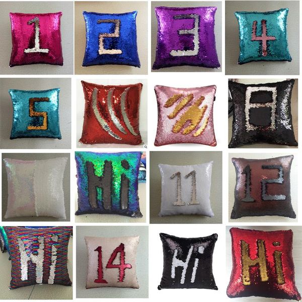 

changing reversible colorful 40x40cm home decor sofa cushions cover mermaid sequins cushion cover magical colorful throw pillow case dh0420
