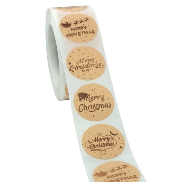 

newsealing rose gold label christmas merry scrapbook 1дюйм 500pcs для партии diy упаковка канцелярские наклейки 6