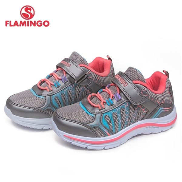 

flamingo ortcs function pig skin insole hook&loop breathable spring girl sneaker separate box 81k-yc-0603 y201028, Black;red