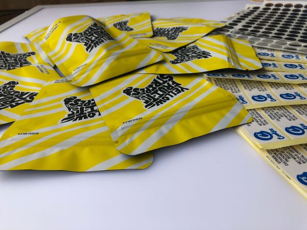 

and hologram edibles bags bag mylar 3.5g empty black bags label packaging stickers local yellow flavors stripes fruit bbydf nana_shop, Pink;blue