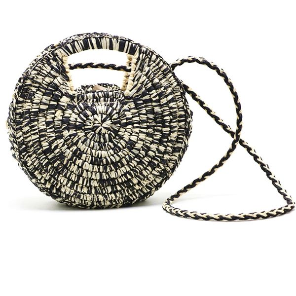 

new-new bohemian bali hand-woven rattan bag semi-circular women handbags handle bags fashion high capacity beach straw bag