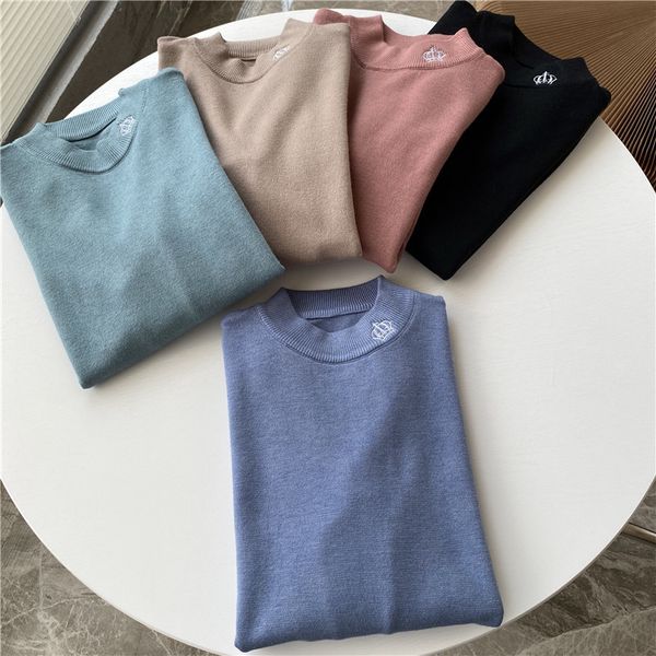 

light luxury fandao big factory quality offline 499 + embroidery half high collar sweater for men's autumn and winter knitwear