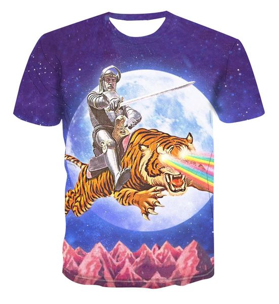 

popular astronaut landscape creative design and summer color cool versatile 3d print shirts hippie hentai oversized men clothing
