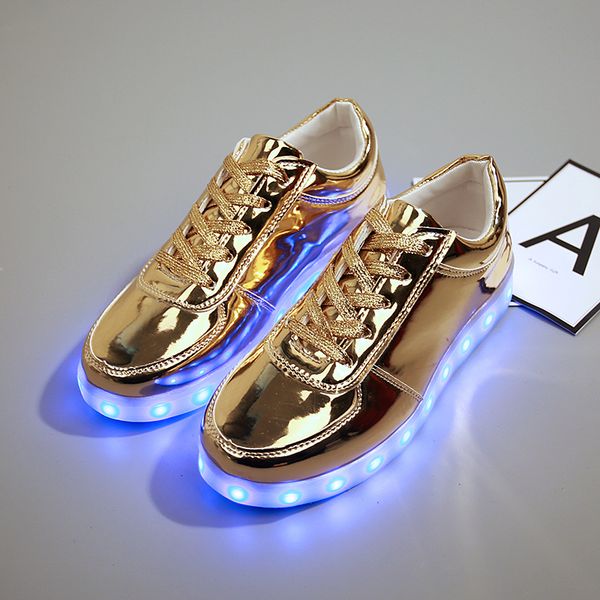 

charger 7ipupas new kids led boys girls usb light poker graffiti luminous sneakers casual shoes sports for children, Black