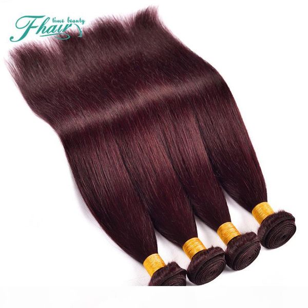 

grade 9a peruvian burgundy hair extensions #99j wine red 10"-30"inch 4bundles silky straight human hair weaves dhl ing, Black