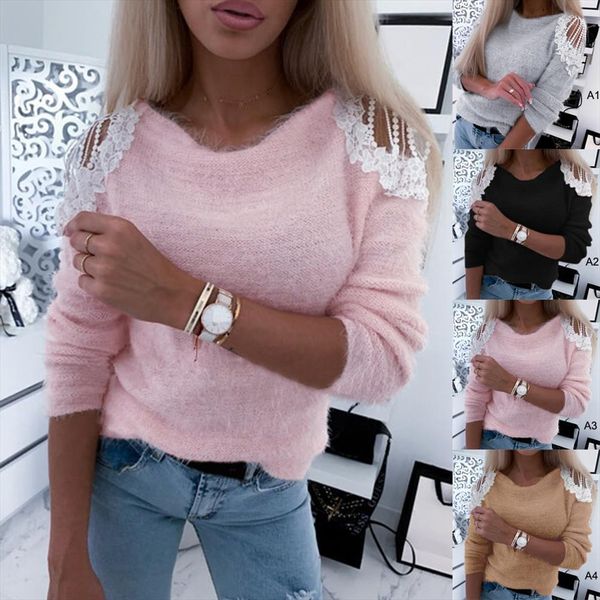

2020 autumn winter jumper v neck knitting sweater women prevent cold shoulder casual pullover female fashion streetwear, White;black