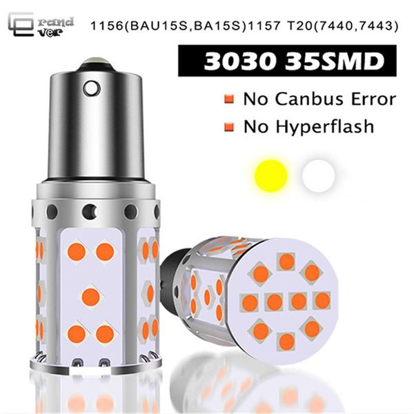 

2pcs 1156 ba15s led p21w py21w bau15s 3030 35smd bulb canbus t20 7440 w21w led lamp for car turn signal light amber white