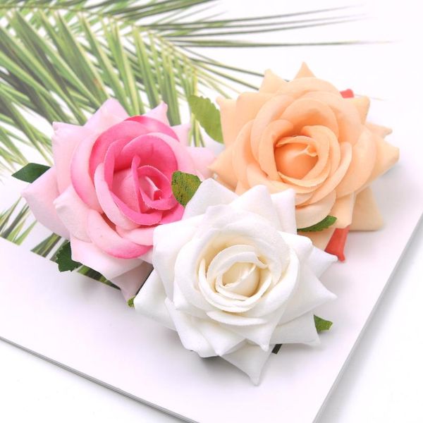 1 stücke 6 cm-7 cm Seidenblume Dahlie Rose Künstliche Blumenkopf Hochzeit Dekoration Diy Kranz Geschenkbox Scrapbooking Handwerk jllvtn