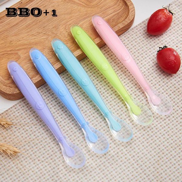 

children dishes for child clear soup spoon non toxic gel 1pc kids safe tableware silicone baby feeding soft new qylocp mywjqq
