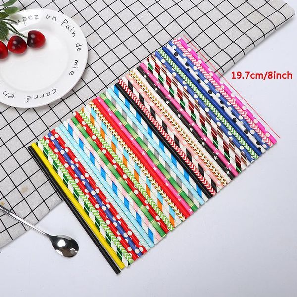 

biodegradable disposable paper environmental colorful drinking straw wedding kid birthday party decoration supply bar tool dhe2498