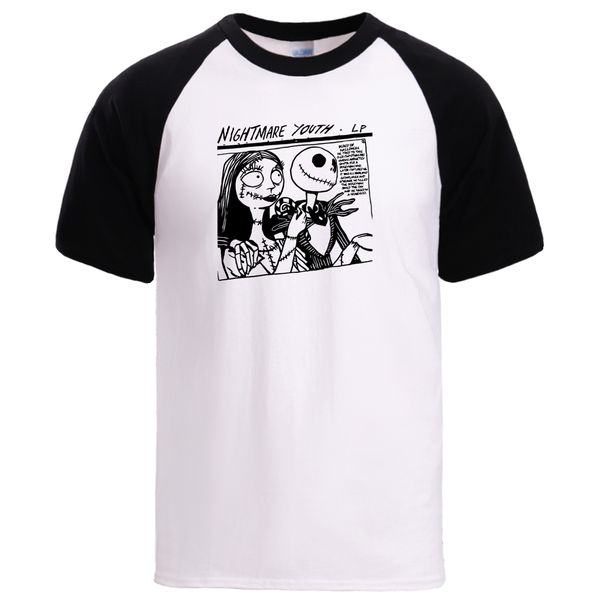 

nightmare youth anime cartoon man tee 2020 male spring summer fashion short sleeve raglan sleeve sport hooded sweatshirt hoodie men t shirt