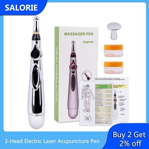 

3-head laser acupuncture pen electric massage pen meridian energy massager for face body back muscel health care therapy1