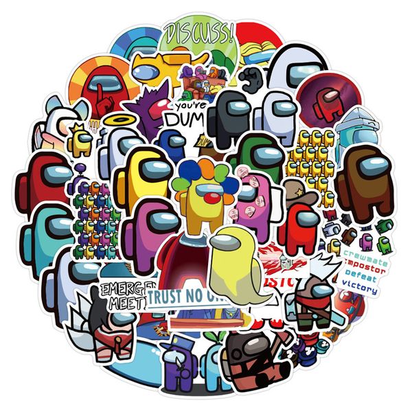 

50pcs among us stickers game anime graffiti stickers toy luggage lapguitar waterproof stickers without leaving glue