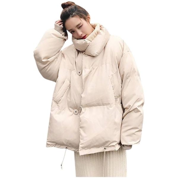 

fashion autumn and winter coat long sleeve solid women's parka casual jacket cotton clothingwinter women parkas coat 2020casual, Black